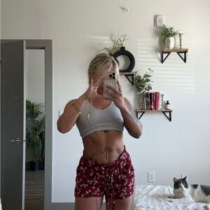 Maurices High Waist White & red Shorts